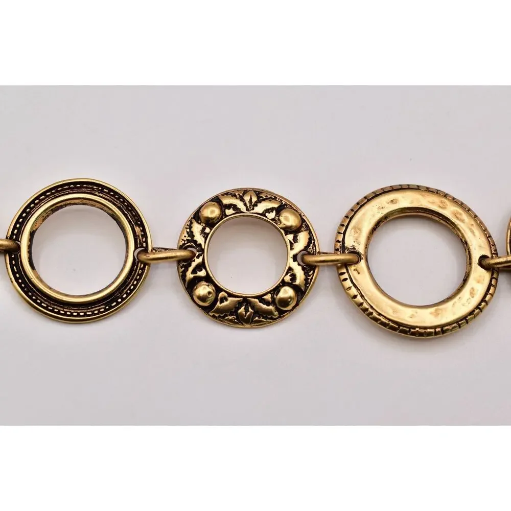 The Limited Vintage Brushed Antiqued Gold Medallion Chain Belt 30